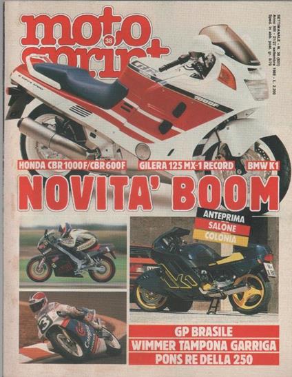 Moto sprint. n. 38 - 1988. Novità boom - copertina