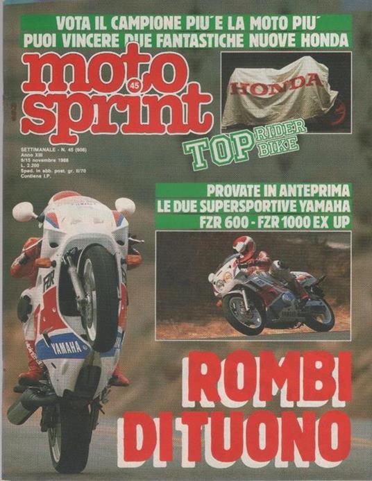 Moto sprint. n. 45 - 1988. Rombo di tuono - copertina