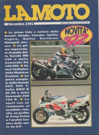 La Moto. 1991. Novembre - copertina