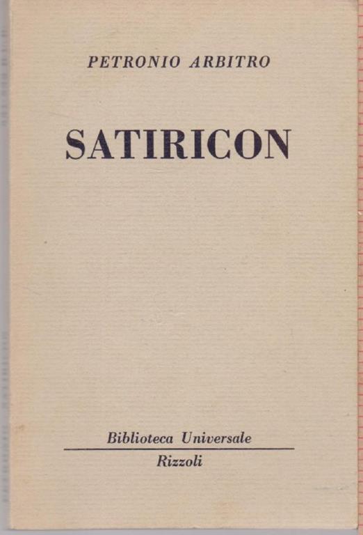 Satiricon (531-532 B.U.R.) - Petronio Arbitro - Arbitro Petronio - copertina