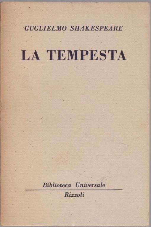 La tempesta ( 1280 B.U.R.) - Guglielmo Shakespeare - William Shakespeare - copertina