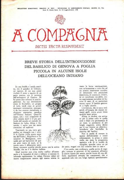 A  Compagna. Rivista. n. 4/5 luglio-ottobre 1978 - copertina