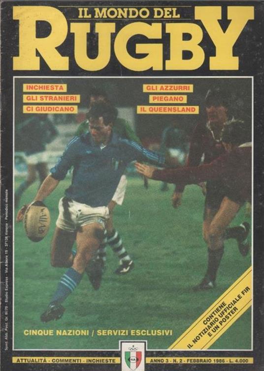 Il mondo del rugby. 1986 n. 2 - copertina