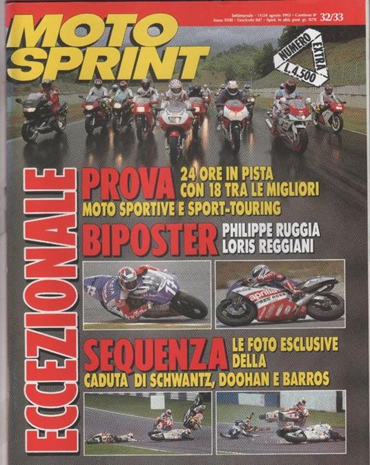 Moto sprint. n. 32/33 - 1993. prova con 18 moto sportive e sport-touring - copertina
