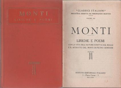 Liriche e poemi - Vincenzo Monti - Vincenzo Monti - copertina