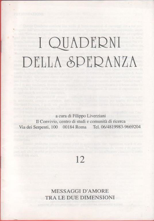 I quaderni della speranza. n. 12, 1995 - copertina