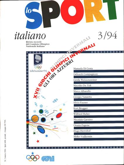 Lo sport italiano. Rivista mensile del CONI. 1994 n. 3 - copertina