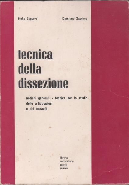 Tecnica della dissezione - S. Capurro, D. Zaccheo - copertina