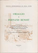 Omaggio a Fernand Benoit. Vol. II. Rivista di Studi Liguri nn. 1-3. Ann. XXXIV. 1968