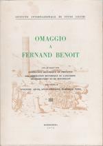 Omaggio a Fernand Benoit. Vol. III. Rivista di Studi Liguri nn. 1-3. Ann. XXXV. 1969