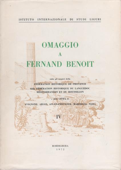 Omaggio a Fernand Benoit. Vol. IV. Rivista di Studi Liguri nn. 1-3. Ann. XXXVI. 1970 - copertina