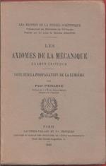 Les axiomes de la mécanique, examen critique note sur la propagation de la lumière