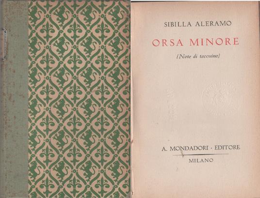 Orsa minore (note di taccuino) - Sibilla Aleramo - Sibilla Aleramo - copertina