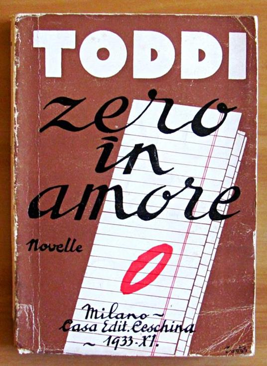 Zero In Amore - Novelle - Toddi - copertina