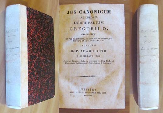 Jus Canonicum Ad Libros V Decretalium Gregorii Ix - Explicatum, 1843 - copertina