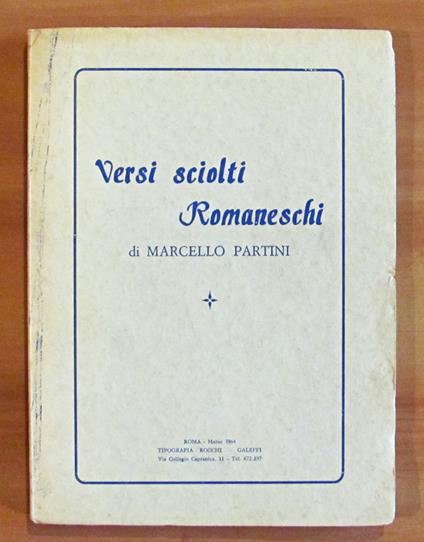 Versi Sciolti Romaneschi - Marcello Martini - copertina