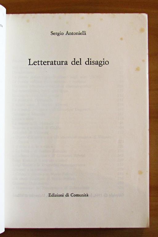 Letteratura Del Disagio - Collana Saggi Di Cultura Contemporanea - Sergio Antonielli - 2