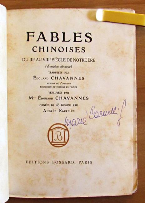 Fables Chinoises Du Iii Au Viii Siecle De Notre Ere - Edouard Chavannes - 3