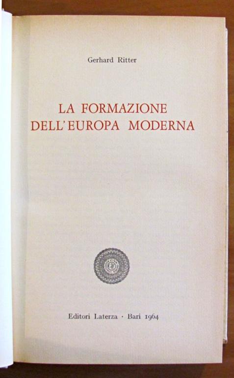 La Formazione Dell'Europa Moderna - Gerhard Ritter - copertina