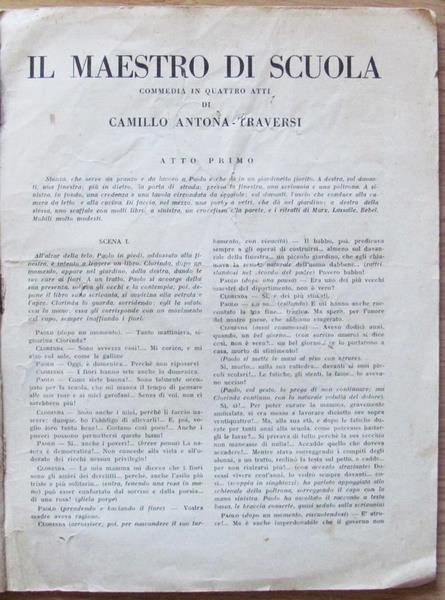 Il Maestro Di Scuola. Commedia In Quattro Atti - Camillo Antona Traversi - 3