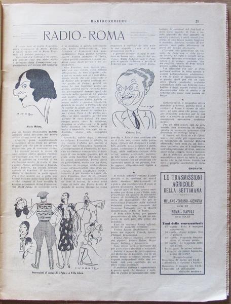 Radiocorriere. Anno Vii. N.17, 25 Aprile. 2 Maggio 1931. Auto Radio Raduno - 2