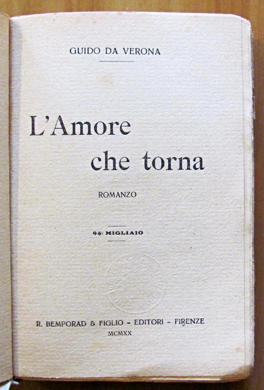 L' Amore Che Torna - Guido Da Verona - 2