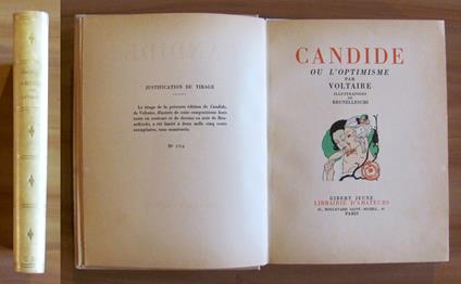 CANDIDE OU L'OPTIMISME. I ed. 1933 - ill. BRUNELLESCHI - Voltaire - copertina