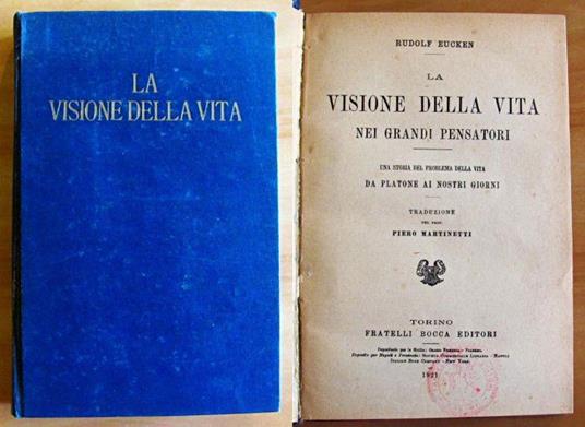 La Visione Della Vita Nei Grandi Pensatori - Una Storia Del Problema Della Vita Da Platone Ai Nostri Giorni - Rudolf Eucken - copertina