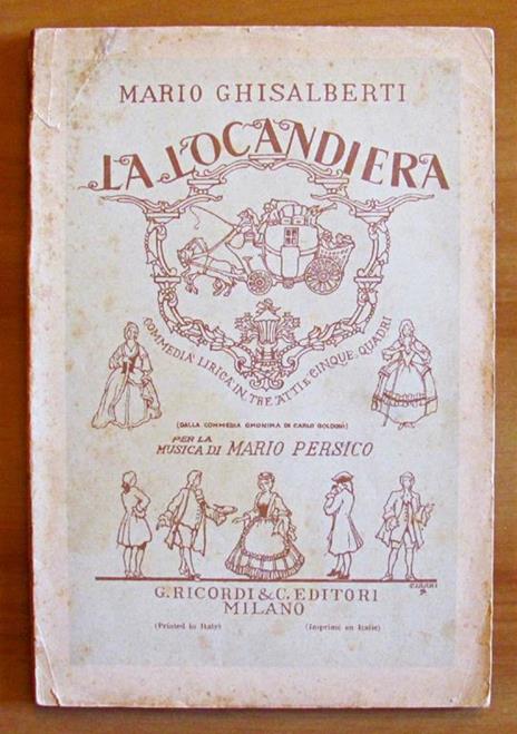 La Locandiera - Commedia Lirica In Iii Atti E 5 Quadri - Mario Ghisalberti - copertina