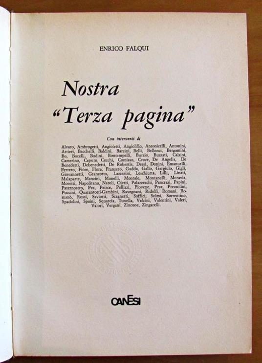 Nostra Terza Pagina - Enrico Falqui - 2