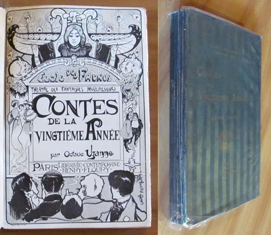 Contes De La Vingtieme Annee - Collana L'Ecole Des Faunes - Fantaisies Muliéresques, 1896 Ill. Courboin - Tirat. Limitata - Octave Uzanne - copertina