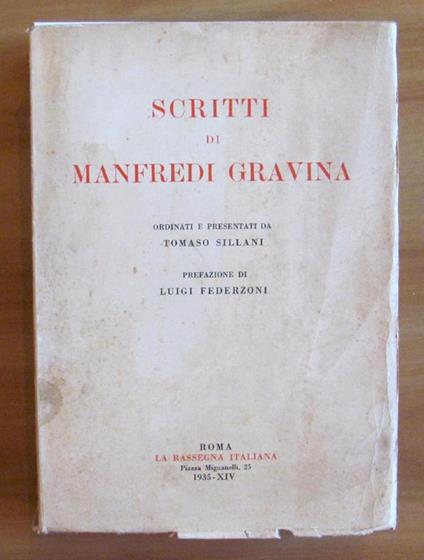 Scritti Di Manfredi Gravina - Tomaso Sillani - copertina