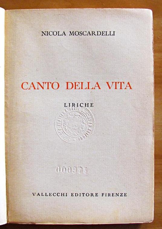 Canto Della Vita - Liriche - Nicola Moscardelli - 3