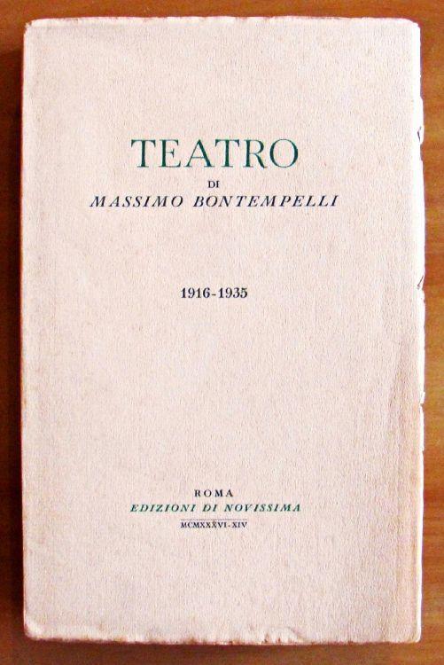 Teatro (1916-1935) - Massimo Bontempelli - copertina