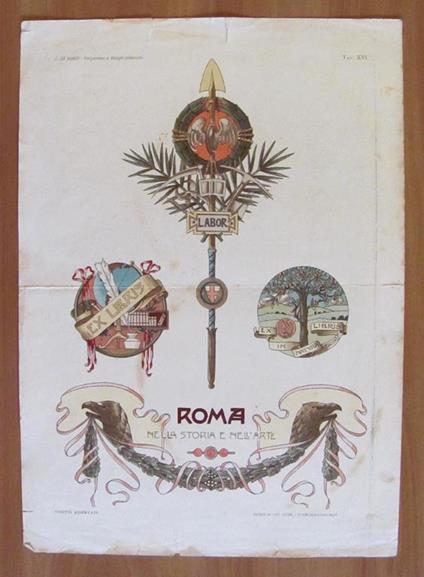 Stampa ART NOUVEAU di LO VASCO. ROMA NELLA STORIA e NELL'ARTE, 1910 - copertina