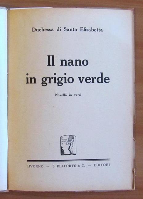 Il Nano In Grigioverde - Novella In Versi - 2