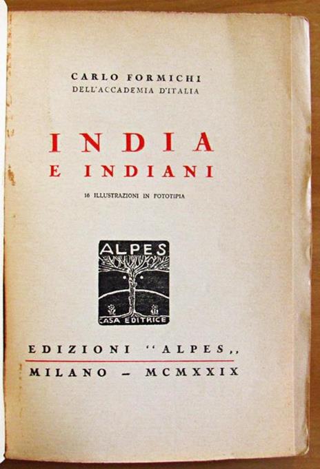 India E Indiani - Carlo Formichi - 2