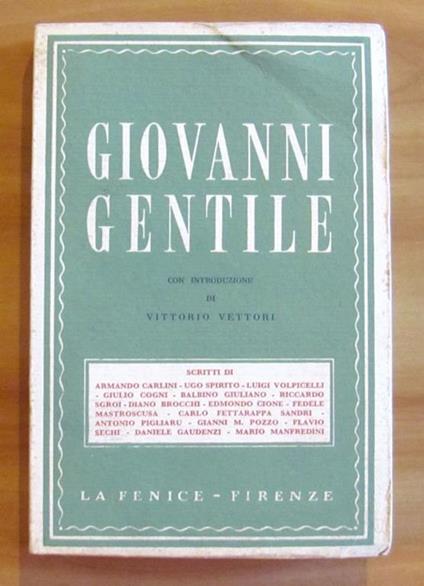 Giovanni Gentile - Vittorio Vettori - copertina