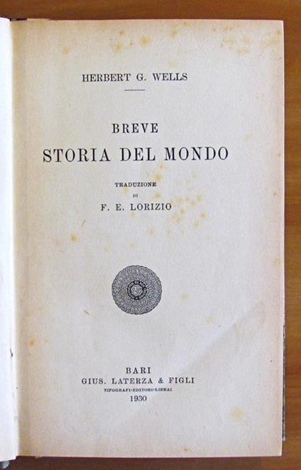 Breve Storia Del Mondo - Herbert G. Wells - copertina