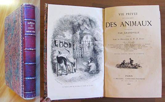 VIE PRIVEE ET PUBLIQUE DES ANIMAUX, 1868 - Vignettes par GRANDVILLE - copertina