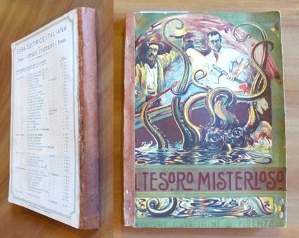 IL TESORO MISTERIOSO, 1922 - illustrato - Emilio Salgari - copertina