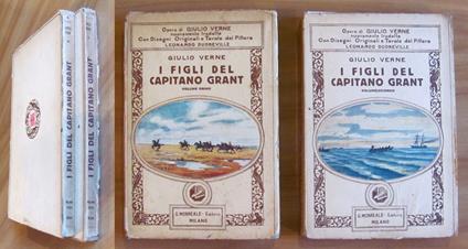 I FIGLI DEL CAPITANO GRANT Vol. I e II - COMPLETO, 1925 - ill. DUDREVILLE - Jules Verne - copertina