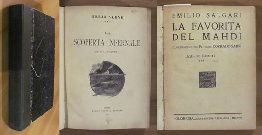 LA SCOPERTA INFERNALE,1886 unito a LA FAVORITA DEL MAHDI, anni '20 - Jules Verne - copertina