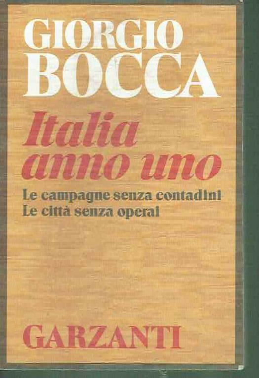 Italia anno uno - Giorgio Bocca - copertina