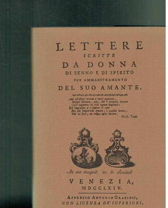 Lettere Scritte Da Donna Di Senno E Di Spirito Per Ammaestramento Del Suo Amante - copertina