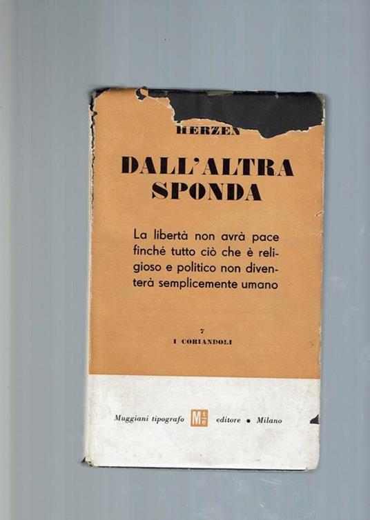 Dall'altra Sponda  - Aleksandr Herzen - copertina