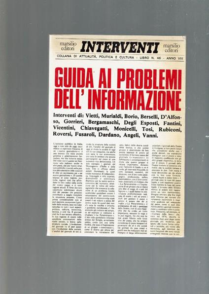 Guida Ai Problemi Dell'Informazione (Interventi 1976) - copertina