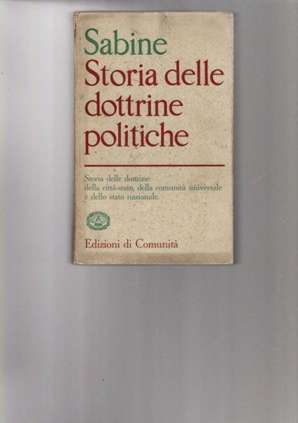 Storia Delle Dottrine Politiche - copertina