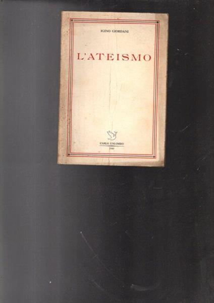 L' Ateismo - Igino Giordani - copertina