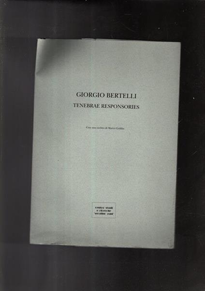 Tenebrae Responsories - Giorgio Bertelli - copertina